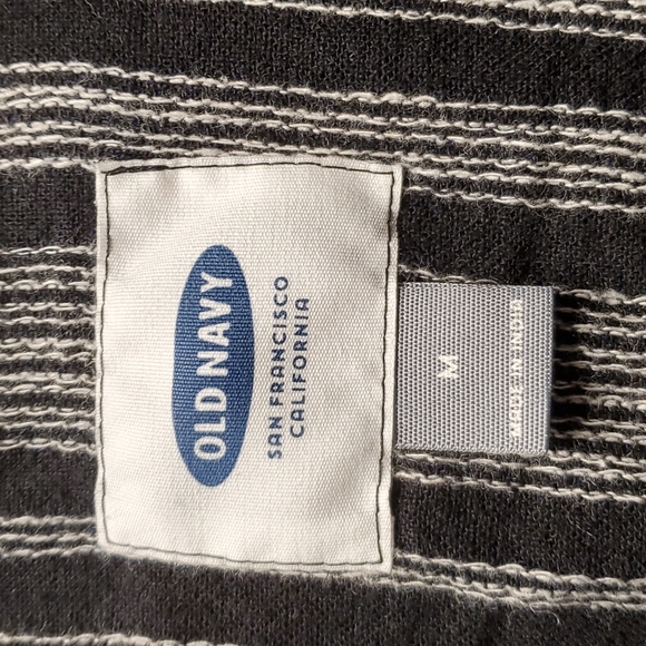 Old Navy, Black and White Zip Up Bomber Jacket, Size Medium, Has pockets - Picture 2 of 3